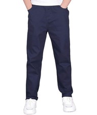 Boys' Stretch Pull on Chino Pants Kids School Uniform Yonth Twill Pants Navy ...