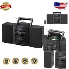 Bluetooth Music System CD Cassette Player AM/FM Radio - Detachable Speakers