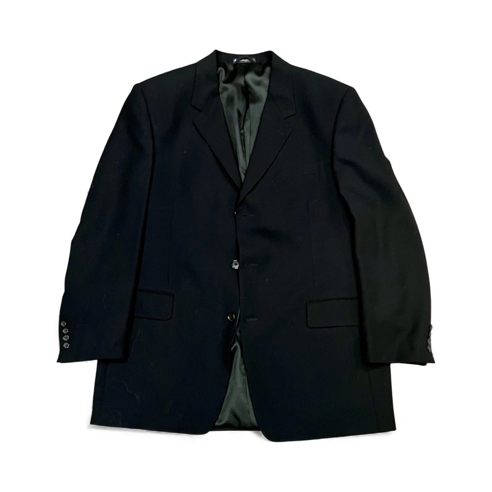 Kenneth Cole Reaction Traje Chaqueta/Pantalones Esmoquin Negro Mezcla Lana Para Hombres Talla 42 Foto 4 de 4