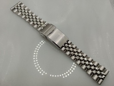 New Geckota 22mm Polished & Brushed Jubilee St. Steel Watch Strap Bracelet 6B63