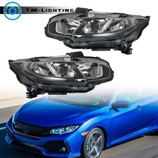 Headlight Headlamp For Honda Civic 2016-2020 Halogen Chrome Projector Left&Right