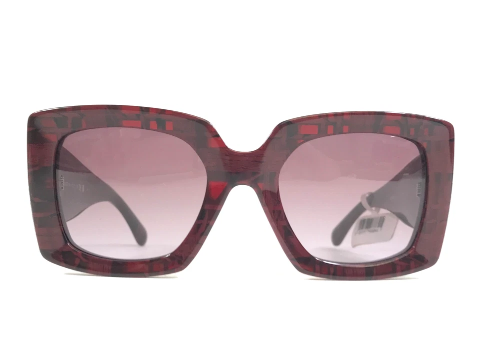 Gafas de sol Chanel 5435-A c.1665/S1 monturas de tweed rojo oscuro con lentes moradas Foto 2 de 4