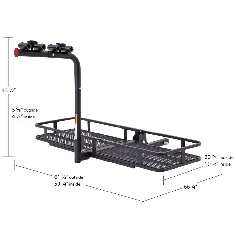 Elevate Outdoor BCCB-1169-4 Steel Basket Cargo Carrier with Bike Rack, Fits 4 B - Image 3 of 4