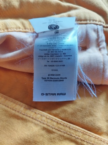 Bermuda G-Star Raw 89 pantaloncini jeans senape taglio uomo 42" vita ottime condizioni - Foto 9 di 9