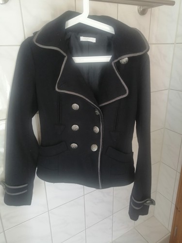 Promod Übergangsjacke Wollmischung Cabanjacke Militär Dunkelblau 36 S - Bild 4 von 5