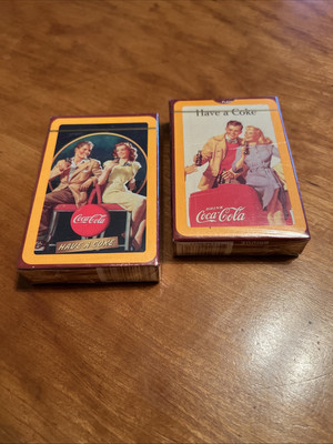 TC2- Two Decks Coca-Cola Vintage Playing Cards Young Couples 1992 SEALED