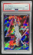 2023-24 Select Luka Doncic Thunder Lane Pink Cracked Ice Prizm #/99 PSA 9