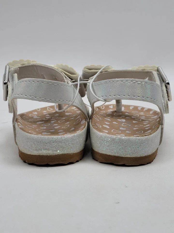 Sandalias Sugar Lil Icy Cake Batter Wedge blancas brillantes niñas pequeñas talla 6M Foto 2 de 4