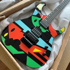 Ibanez Style Electric Guitar - Geometric Pop Art Graphic Mahogany body FR bridge