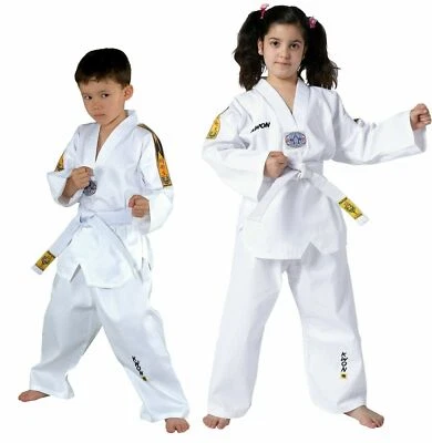 Kwon Taekwondoanzug Tiger Kinder 90 - 180 Einsteiger Taekwondo Anzug Gi Gürtel