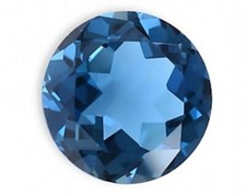 LONDON BLUE TOPAZ ROUND CUT DARK BLUE BRAZIL GEM NATURAL FACETED GEMSTONE NICE