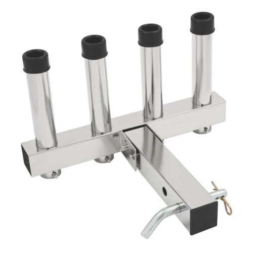 4 Tubes Stainless Steel Fishing Rod Holder Bracket Pod Pole Rack for Cars Trucks - Picture 4 of 24