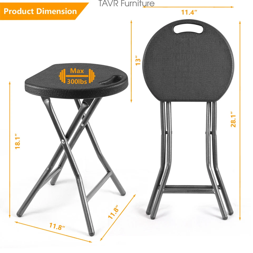 Portable Folding Stools Set of 2,Plastic Foldable Stool ,300lbs Capacity - Image 2 of 4