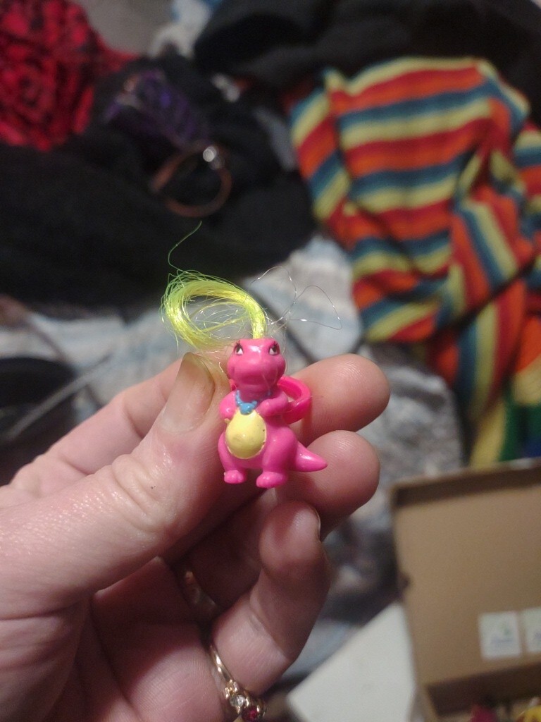 Vintage 90s DARLIN DINOS Rings Pink Meritus