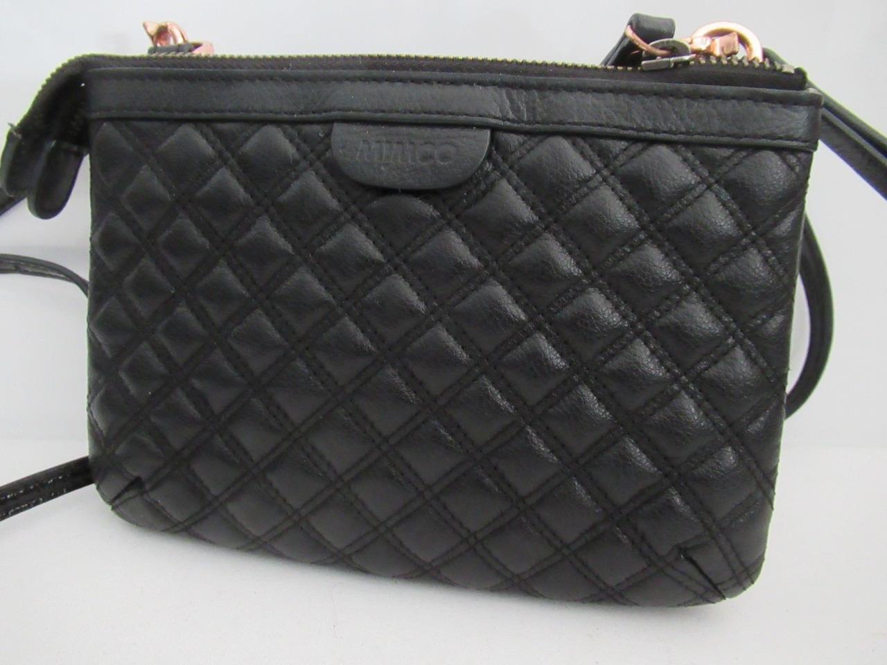 MIMCO Crossbody BAG Black Patent & Matt Genuine LEATHER Rose Gold eBay