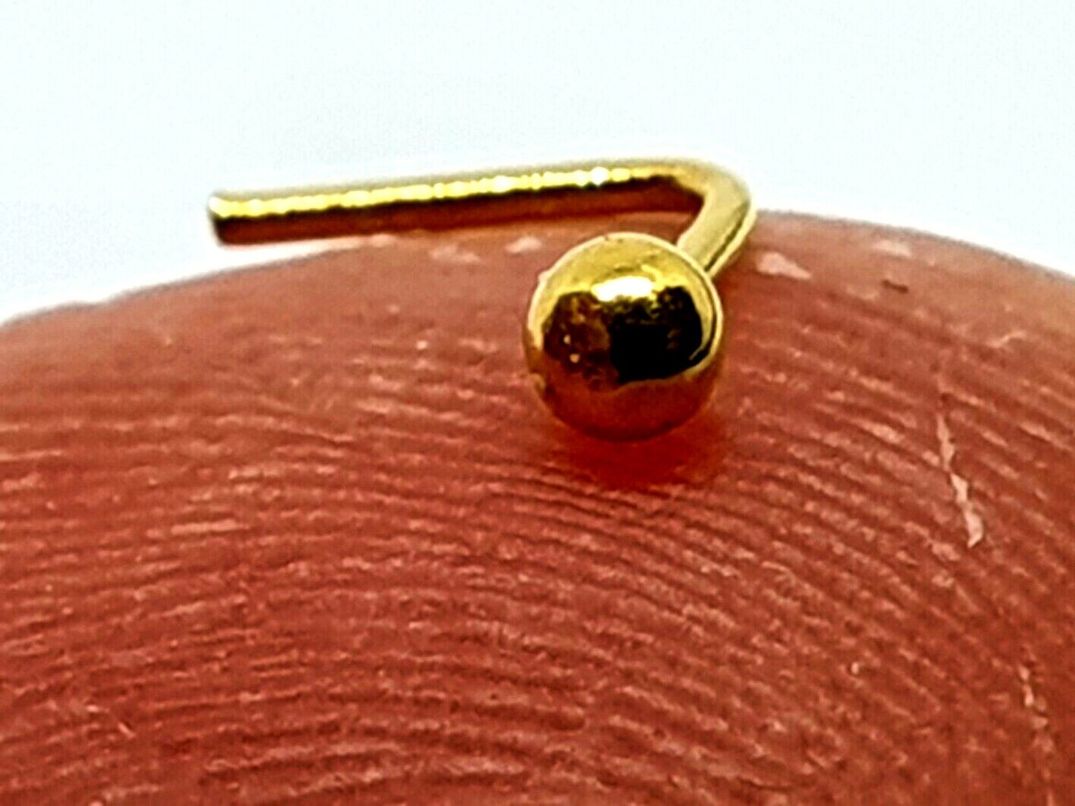 Clou De Nez Boule 2 Mm En Or Massif 9 Carats - Forme L, 4574