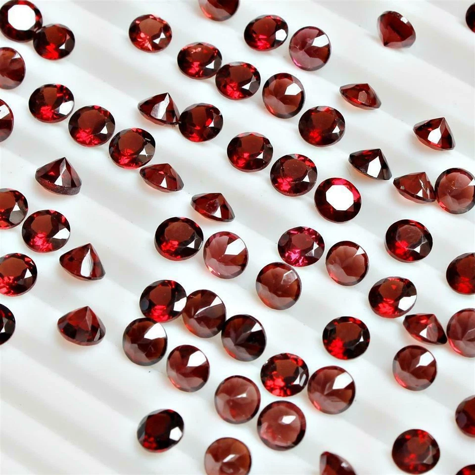 Großhandel Viele 2.5mm Rund Facette Mosambik Granat Lose Kalibriert Edelstein - Bild 3 von 4