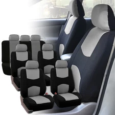 FH Group Car Seat Covers for 3Row 7 Seater SUV Van Universal Fit Gray Black