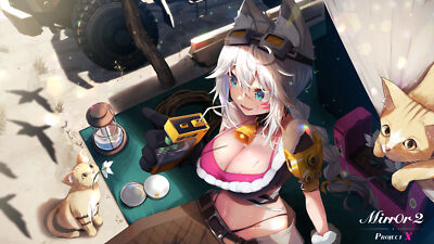 Anime mirror 2 project x necklace cats big  bell Playmat Gaming Mat Desk