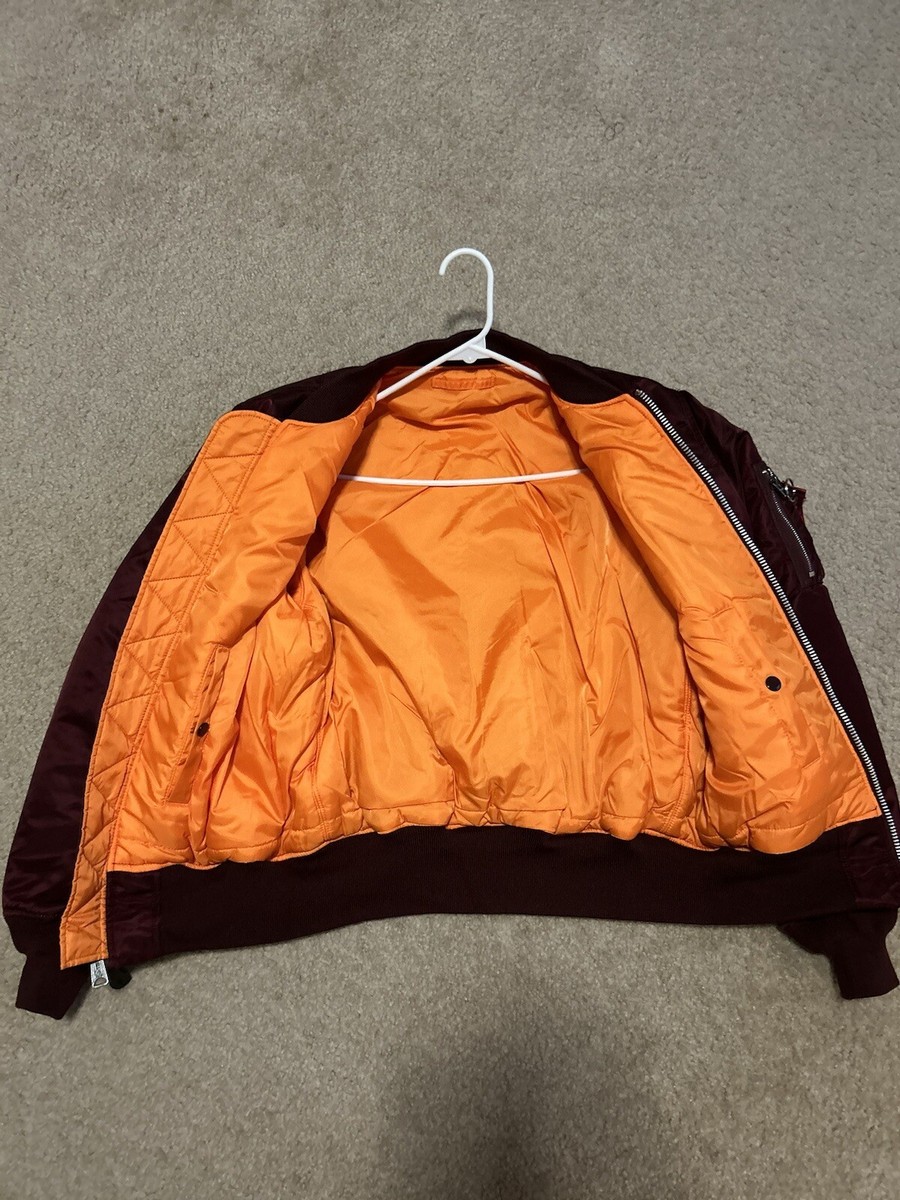 Alpha Industries - Maroon MA-1 Bomber Jacket - Medium | eBay
