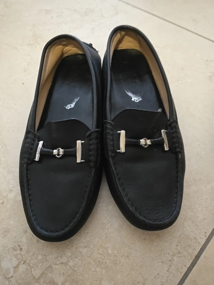 TOD’S Mocassini mocassino da donna neri in pelle peeble taglia 38 5