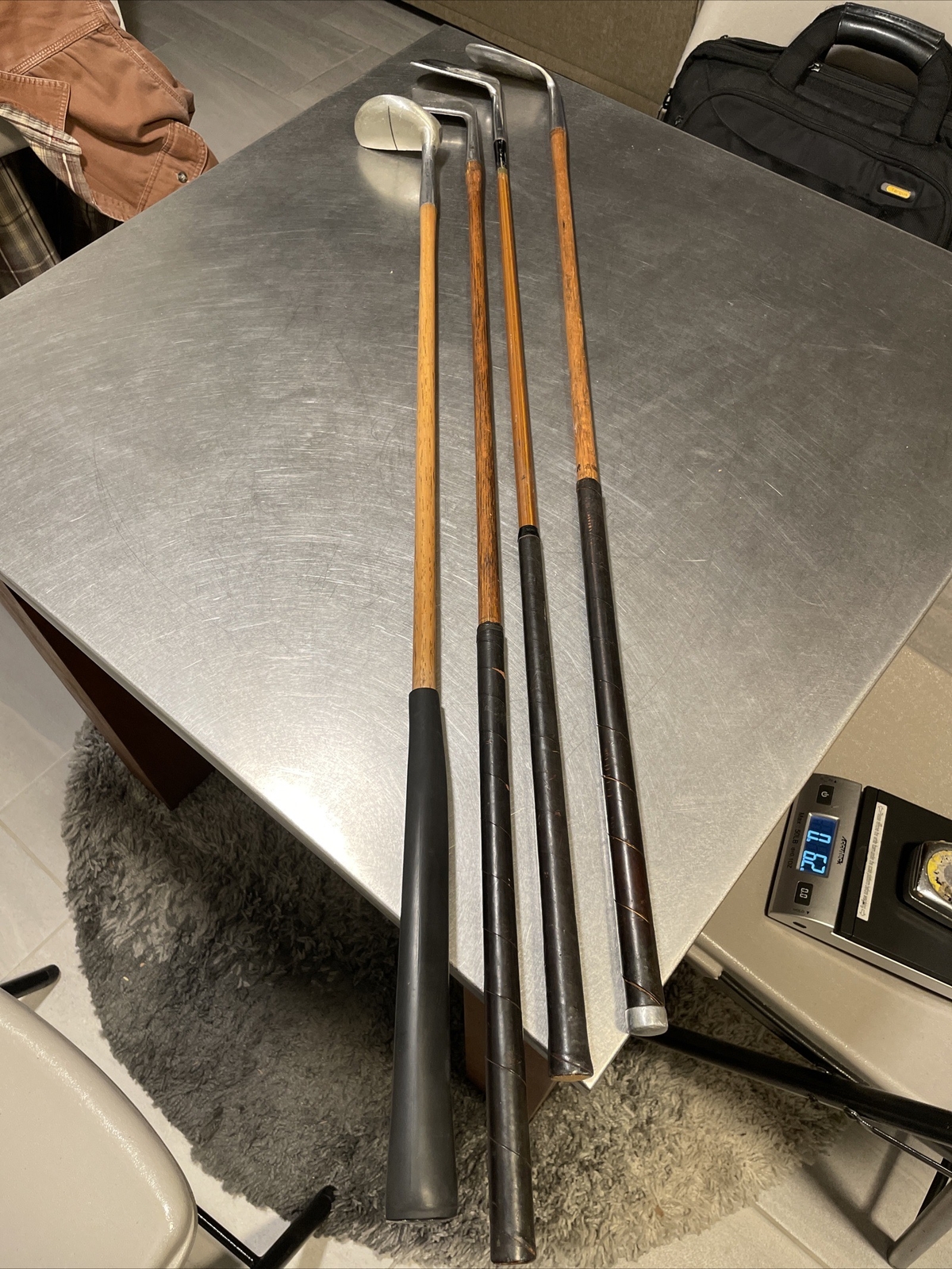 Hickory Shaft Golf Clubs Burke Grand Prize, Spalding KroFlite & Otey