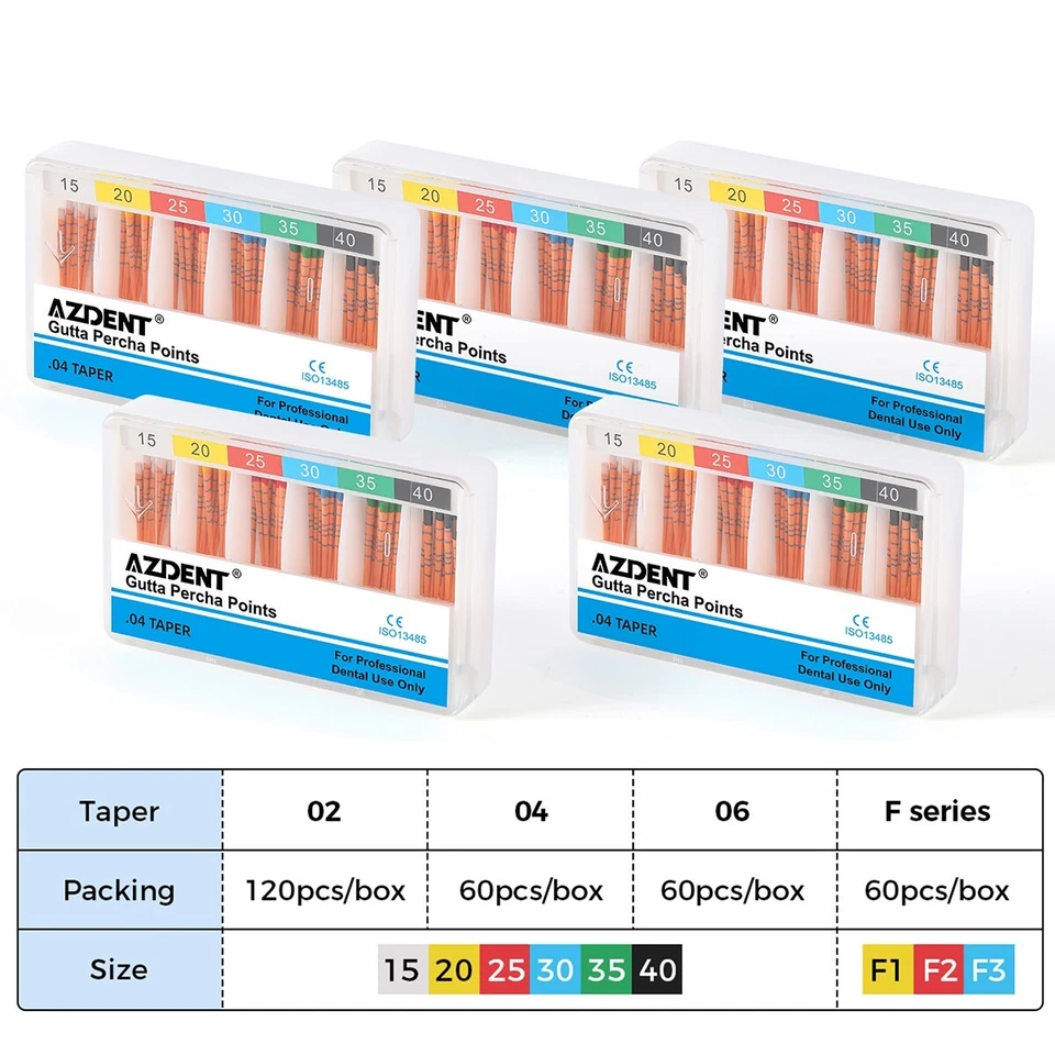 Puntas de papel absorbente dental y puntas de gutapercha con escala Conicidad F# - Image 2 of 4