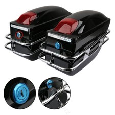 Pair Saddlebags Luggage Motorcycle Hard Case Black Universal for Harley Davidson