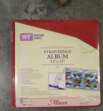Westrim Crafts 12x12 RED Scrapbook Album 11 pgs NEW Soft Touch Leatherette-Strap