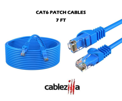 7ft Cat6 Ethernet  Patch Cable 500MHz Internet Network LAN Cord RJ45 Blue