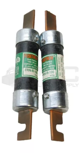 LOT OF 2 NEW BUSSMANN FRN-R 100 TIME DELAY FUSE 100A 250VAC