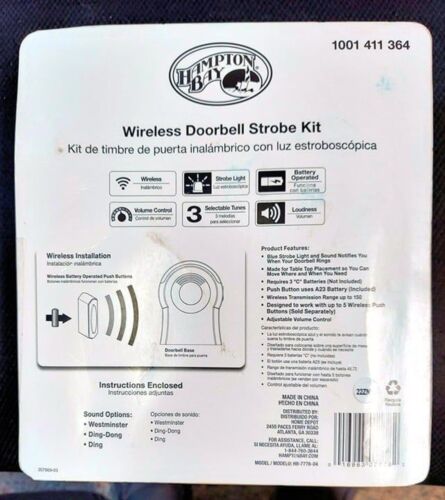 Hampton Bay Wireless Doorbell Table Top Strobe Light - Picture 3 of 5
