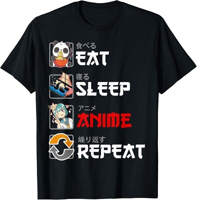 Anime Eat Sleep Repeat - Funny Gift Idea - Manga Saying Tee Gift Unisex T-Shirt