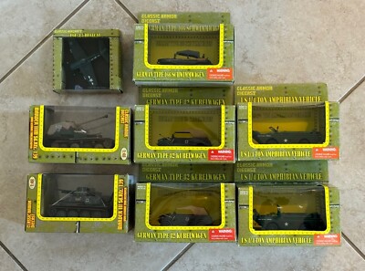 Lot Of (8) Classic Armor Diecast New Millenium Vehicles/Tanks Hellcat Aircraft