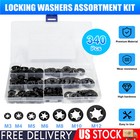 340pc Internal Tooth Star Lock Spring Quick Washer Push On Speed Nut Assortment