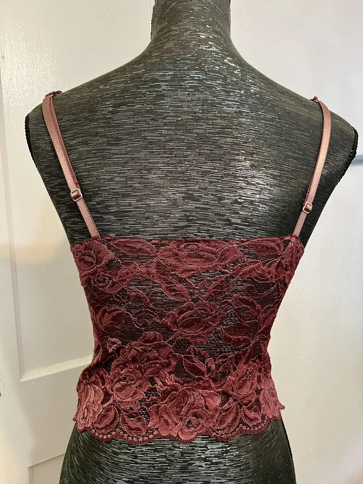 Juego Bustier Cotton Club Burdeos Borgoña 36D Con Aros Hecho en Italia Diseñador Foto 4 de 4