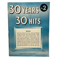 30 Years 30 Hits No 2 Vintage Piano Sheet Music Songbook 1950s