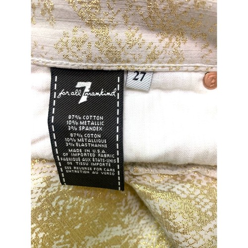 7 for all mankind Jacquard gold snake skinny pants / jeans sz 27 NWOT - Picture 13 of 14