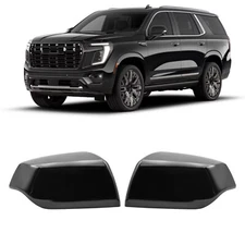 Gloss Black Side Wing Mirror Cover Caps For 2021-2025 Chevy Tahoe Suburban Yukon
