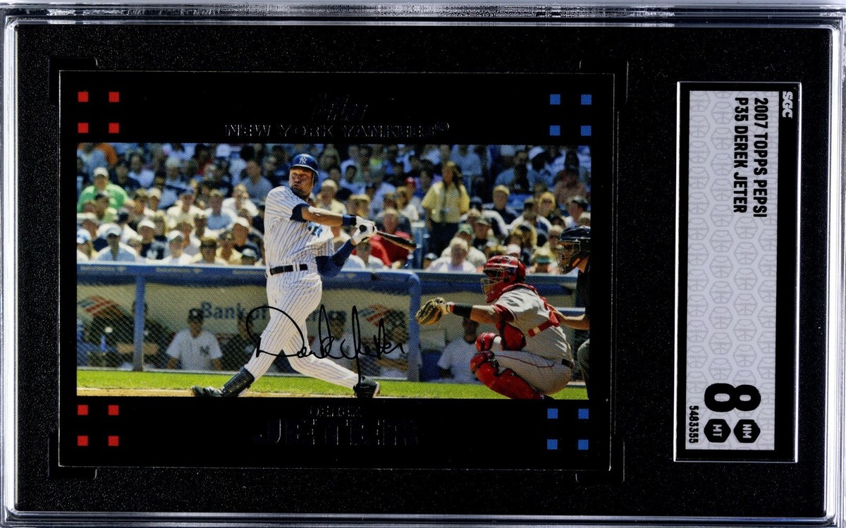 2007 07 Topps Pepsi Promo Red Back Card # P35 DEREK JETER SGC