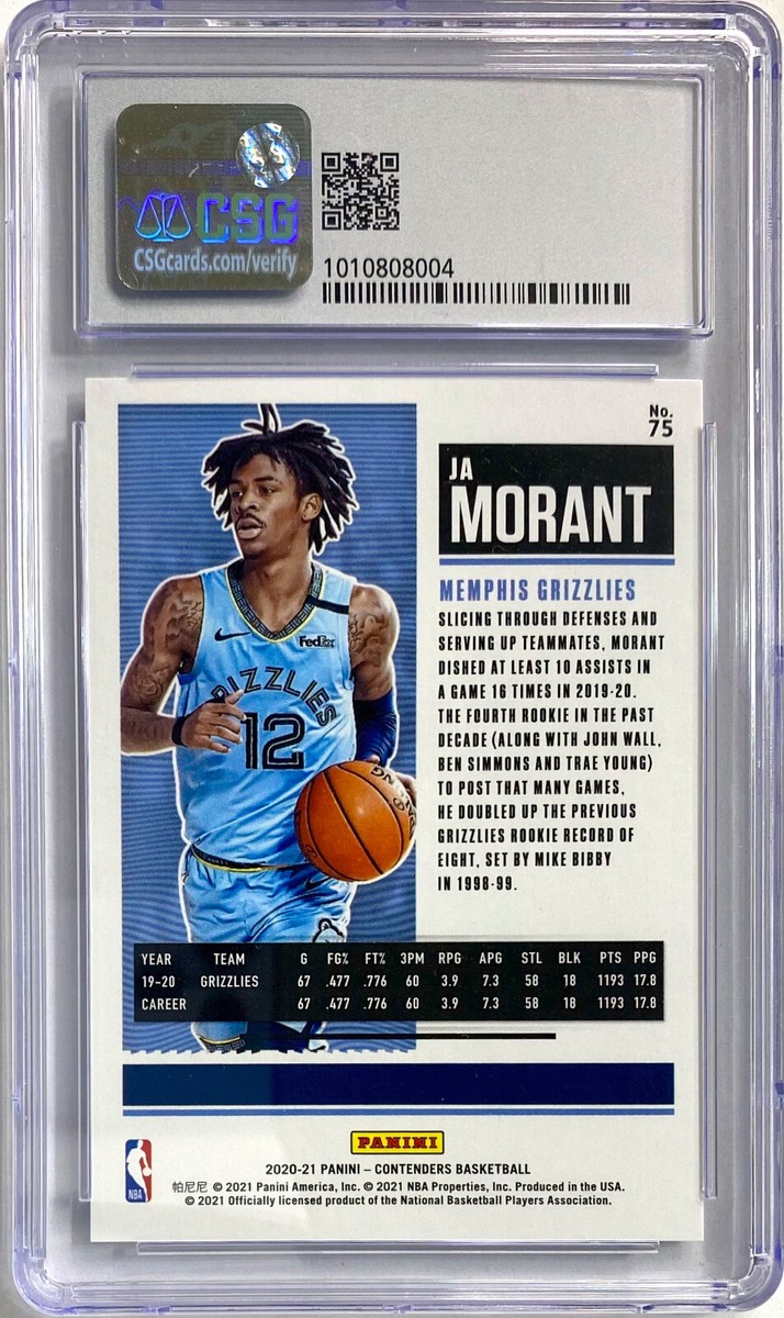 2020-21 Panini Contenders - Ja Morant #75 Playoff Ticket /249 for