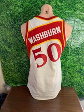 1987-1988 Atlanta Hawks Basketball #50 Chris Washburn Game Jersey Russell 44