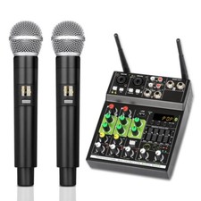 TZT R5 Pro Small 4CH Mixer PC Bluetooth Sound Card Reverb Adjustment with Mics-