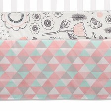 New 100% Cotton Lolli Living Sparrow Baby Crib Bed Skirt Tripod Child Toddler