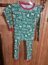 Carters Christmas Childs 2 Pc PJ Set Sz 10 Unisex Banded Sleeves Pants NNT 8872