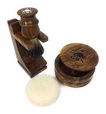 GBS Premium Men's Wood Shaving Set