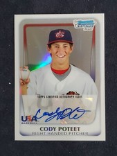 Cody Poteet 2011 Bowman Chrome Baseball Refractor Auto Autograph Rookie #13/417