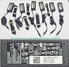 lot of 6 GENUINE DELL HA65NS5-00 65W, 19.5V, 3.34A Laptop Charger Big Tip OEM
