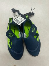 Wave Zone Boys Girl Surfer Swim Water Shoes Kids Size 7 Navy Blue Lime NWT