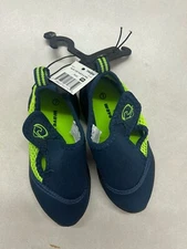 Wave Zone Boys Girl Surfer Swim Water Shoes Kids Size 7 Navy Blue Lime NWT